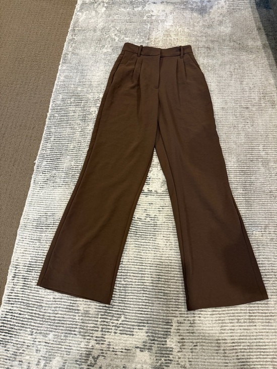 Abercrombie & Fitch Pants - Abercrombie & Fitch High-Rise Wide-Leg Pants - Chocolate Brown Crepe Sloan Pants